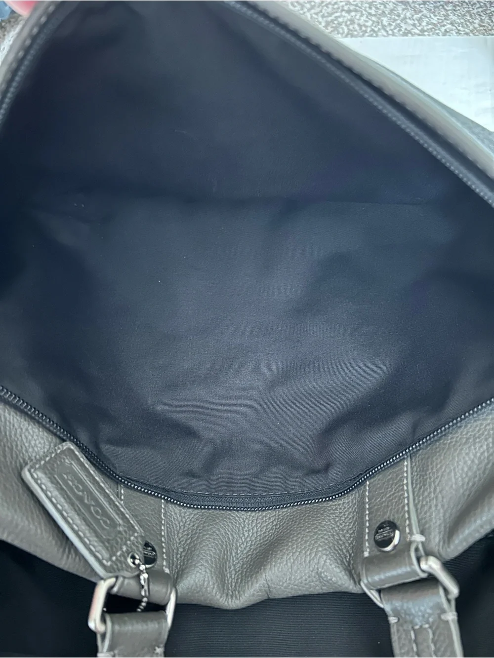 Coach Metropolitan Gray Leather Messenger Briefcase with Shoulder Strap